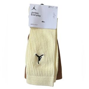 Jordan 3-Pack Everyday Crew Socks DX9632-919 Men Size 8-12 Women 10-13 Dri-Fit